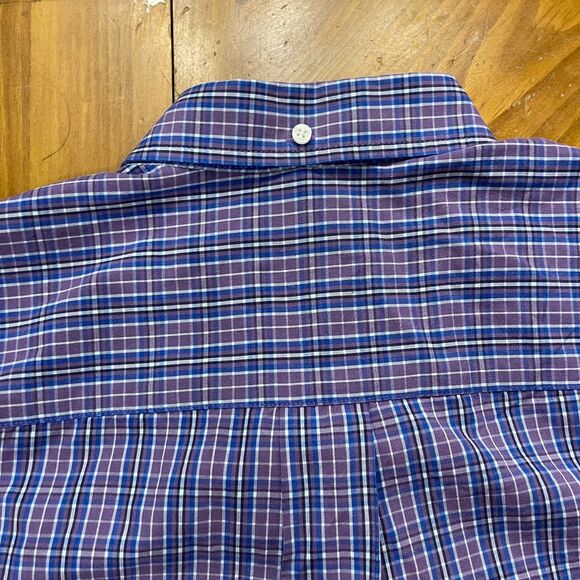 Foundry Supply Co Purple Blue Plaid Short Sleeve Button-Up XLT Shirt - Picture 4 of 6